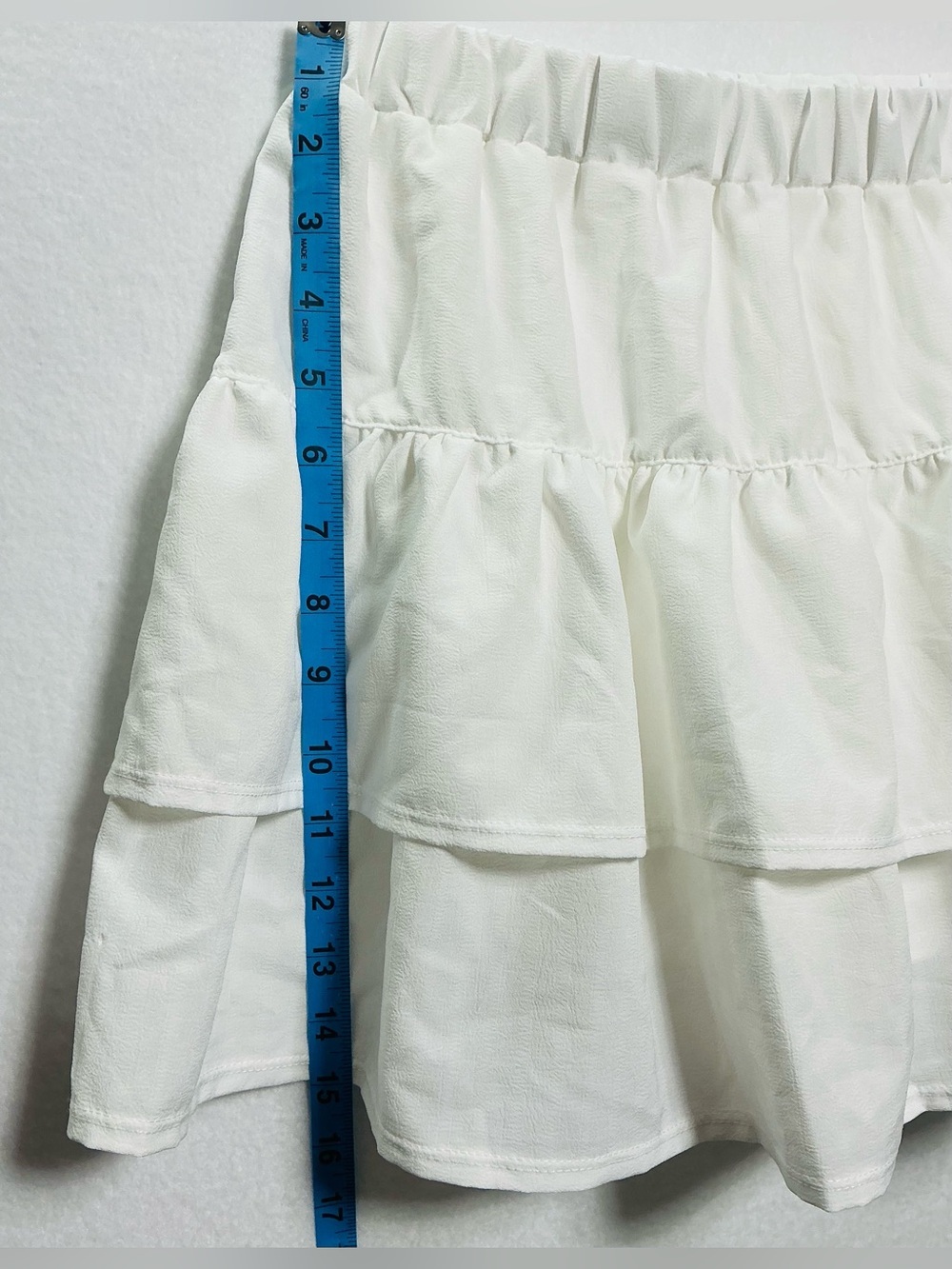 #The Prairie by Rachel Ashwell White Tiered Ruffle Mini Skirt - Size S - Picture 4 of 7